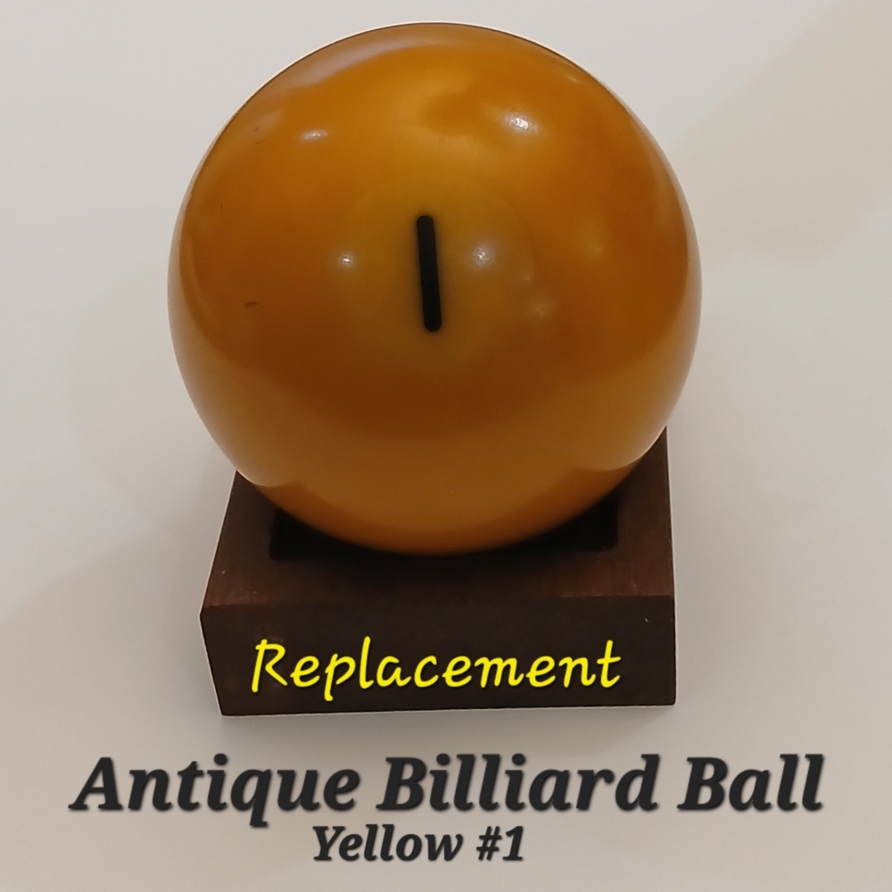 Antique Billiard Ball- Yellow #1- Find Your Replacement Balls Today
